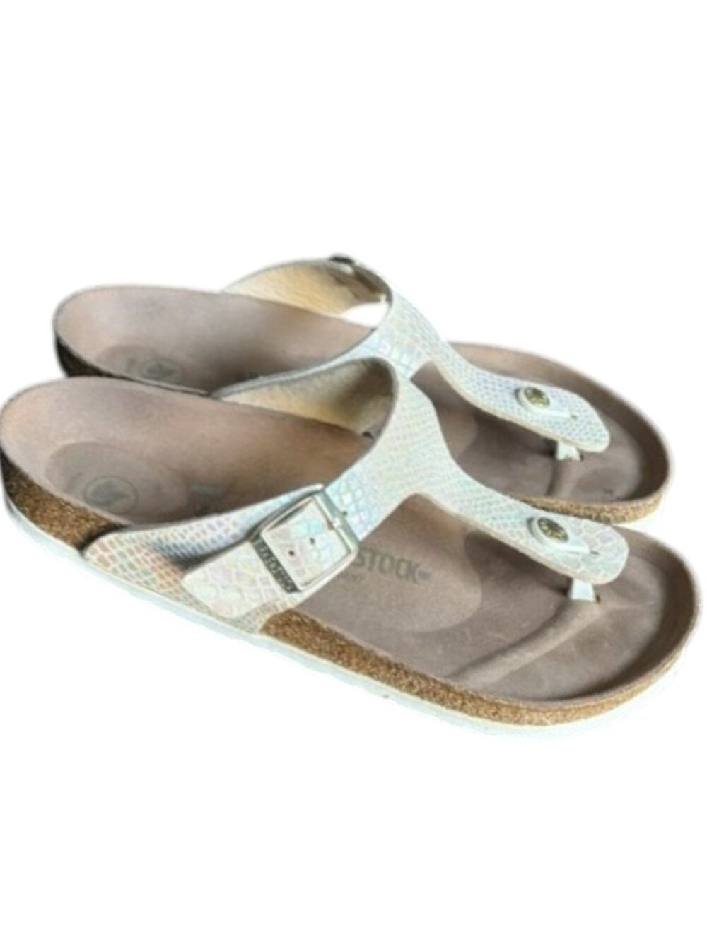 Birkenstock Gizeh Vegan Slip-On Iridescent Snake Sandals Size 42 EU/ US 11